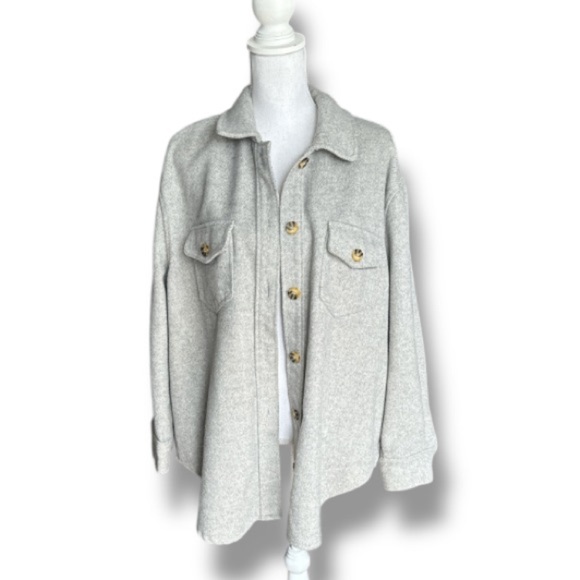 Gray Button-Up Jacket - Picture 1 of 5